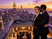 Chapter 7: From Bride to CEO Emma Blackwood CEO standing on Manhattan skyscraper rooftop with Phoenix Network celebration - revenge romance chapter 7