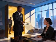 Chapter 8: Blackwood Is Mine Richard Blackwood returning Blackwood Industries deed to Emma in penthouse office - revenge romance chapter 8