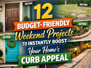 12 Budget-Friendly Weekend Projects That Will Instantly Boost Your Home’s Curb Appeal DIY front door painting curb appeal