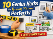 10 Genius Hacks for Hanging Pictures Perfectly—Every Single Time how to hang pictures straight on wall