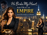 Chapter 1: 50M Stolen. Get Out. Emma Blackwood standing at Manhattan skyline - He Broke My Heart And I Built an Empire novel cover