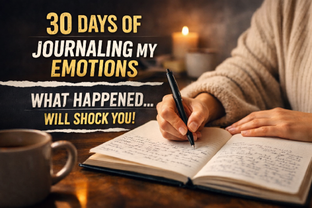 person writing in journal reflecting on emotions daily