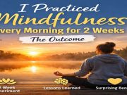 I Practiced Mindfulness Every Morning for 2 Weeks – The Outcome Woman practicing mindfulness meditation by the lake at sunrise.