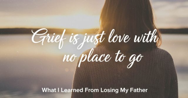 A person looking at a sunset, symbolizing healing after losing a father