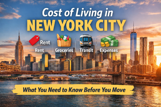Skyline view representing the cost of living in New York City