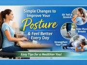 Simple Changes to Improve Your Posture and Feel Better Every Day Person sitting with correct posture at a desk