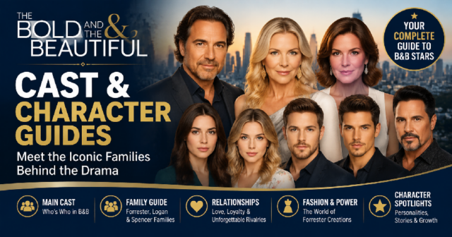 Bold and the Beautiful cast and character guide featuring Brooke Logan, Ridge Forrester and Steffy Forrester
